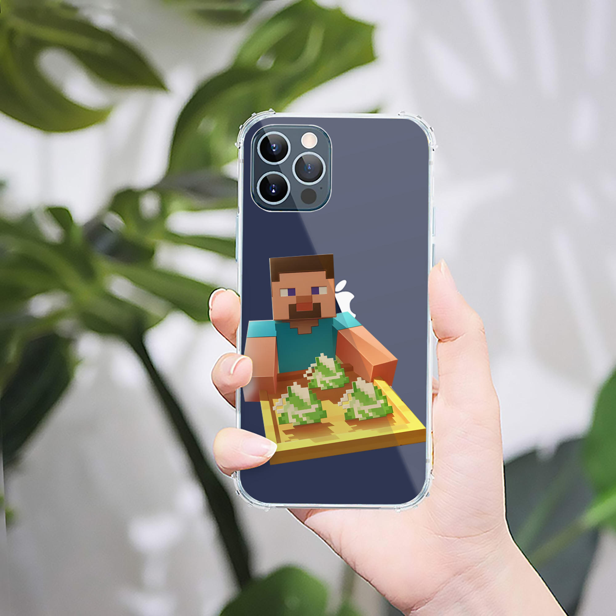 （画像用） マインクラフト ブロックの世界 Minecraft MC Block world 【iPhone 12シリーズ対応】透明スマホケース（クリアソフトケース）
